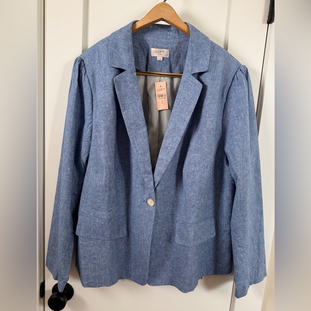 NWT LOFT Plus Linen Blazer